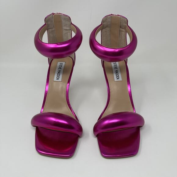 Steve Madden Partay Ankle Strap Stiletto Dress Sandals Womens 7 Pink Metallic - Picture 5 of 11